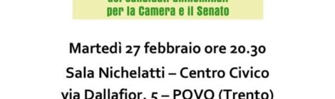 Invito 27.02.2018 Elezioni politiche - Presentazione candidati